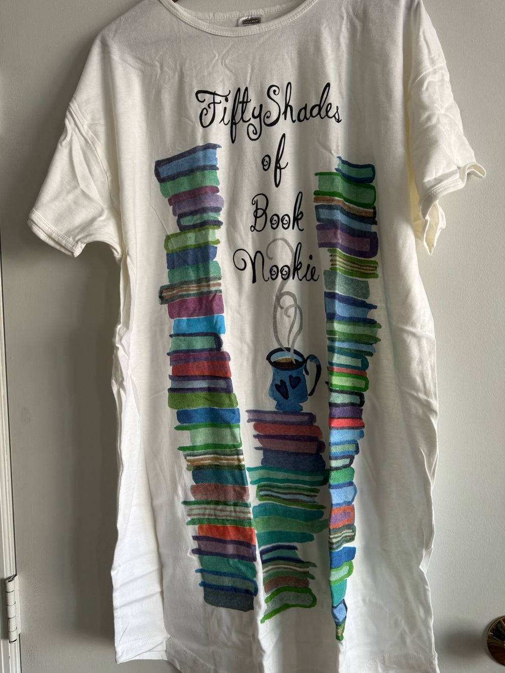 Fifty Shades of Book Nookie White women’s sleep shirt